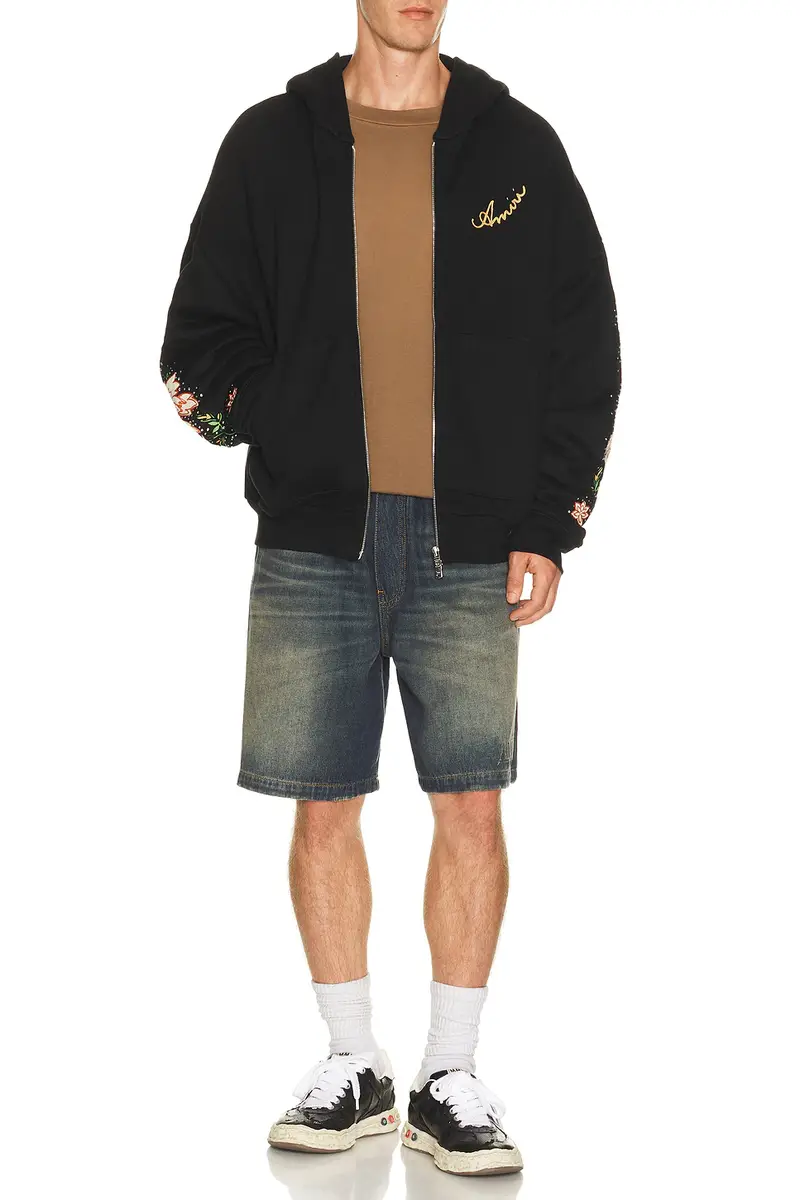 AMIRI Floral Sleeve OS Zipped Hoodie | Thumbnail 4 AMIRI Floral Sleeve OS Zipped Hoodie | Thumbnail 4
