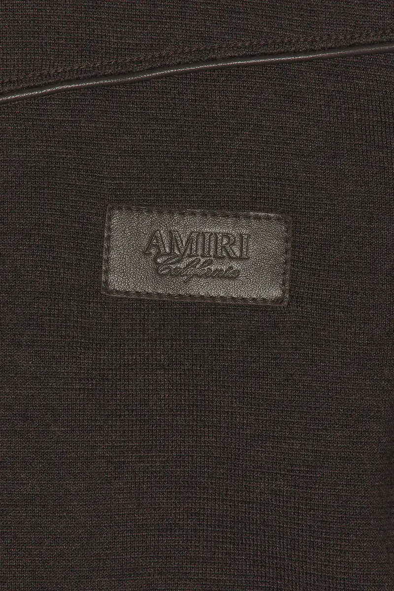 AMIRI Leather Trim Knit Zipped Polo | Thumbnail 5 AMIRI Leather Trim Knit Zipped Polo | Thumbnail 5