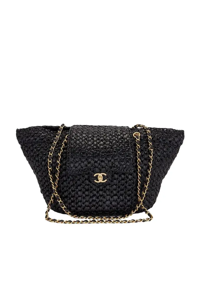 Chanel Chanel Raffia Shopping Tote Bag