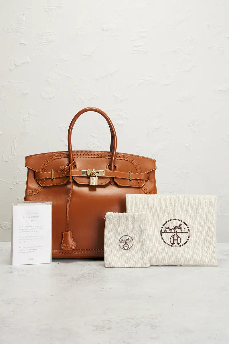 HERMÈS Hermes Tadelakt Ghillies Birkin 35 Handbag | Thumbnail 10 HERMÈS Hermes Tadelakt Ghillies Birkin 35 Handbag | Thumbnail 10