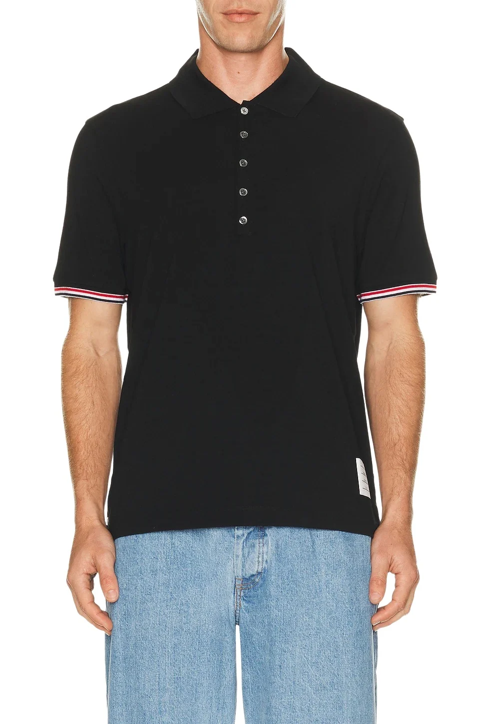 Thom Browne Short Sleeve Jersey Polo