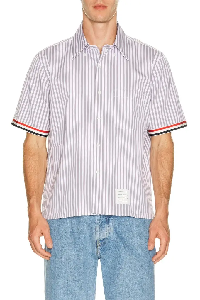 Thom Browne Straight Fit Wide University Shirt
