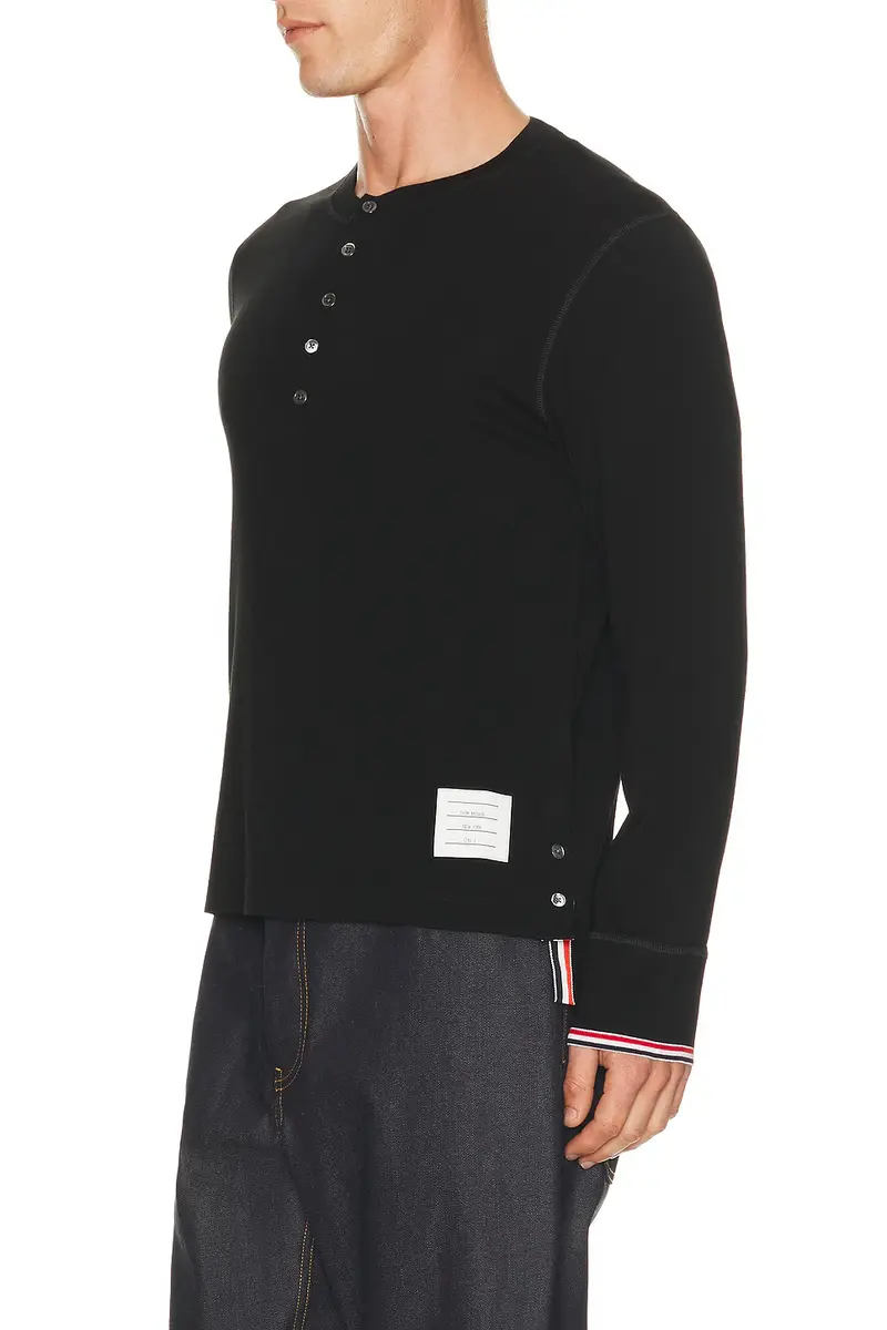 Thom Browne Long Sleeve Jersey Henley | Thumbnail 3