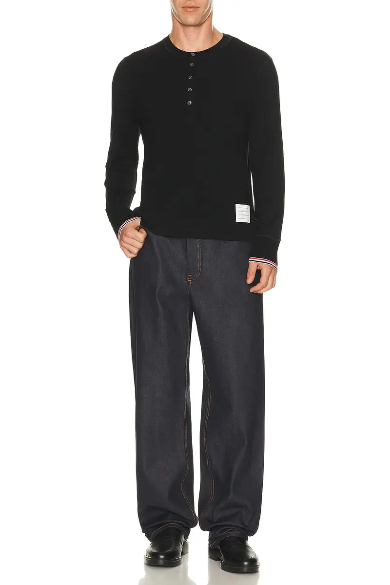 Thom Browne Long Sleeve Jersey Henley | Thumbnail 5