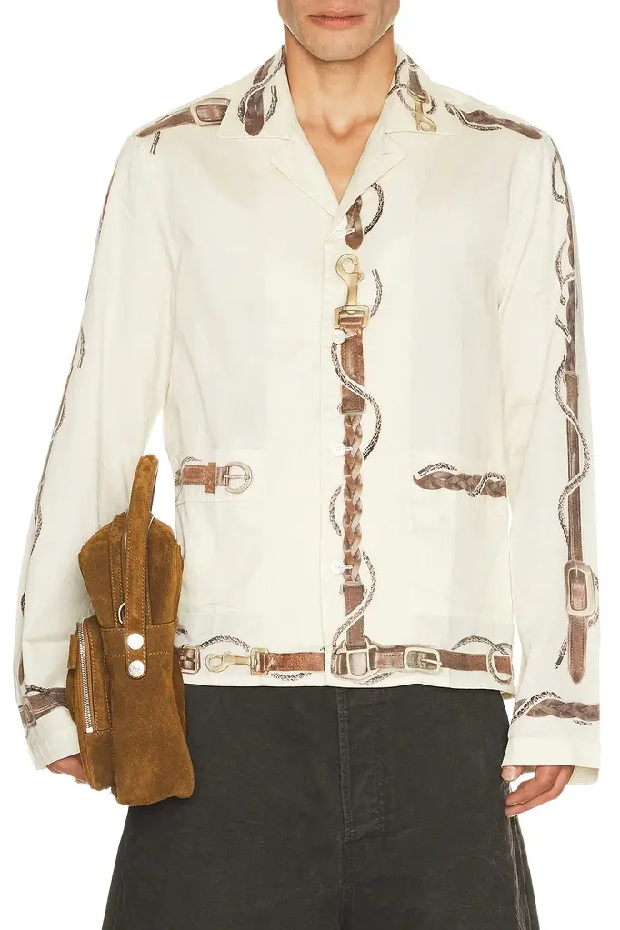 Acne Studios Samiro Ls Horse And Belts Cotton Satin