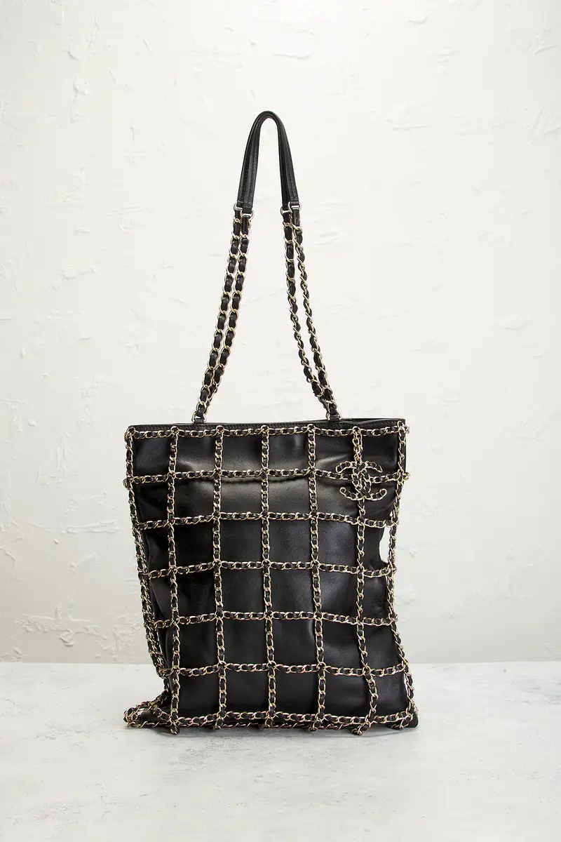 Chanel Chanel Lambskin Chain Frame Shopping Tote Bag | Thumbnail 2 Chanel Chanel Lambskin Chain Frame Shopping Tote Bag | Thumbnail 2