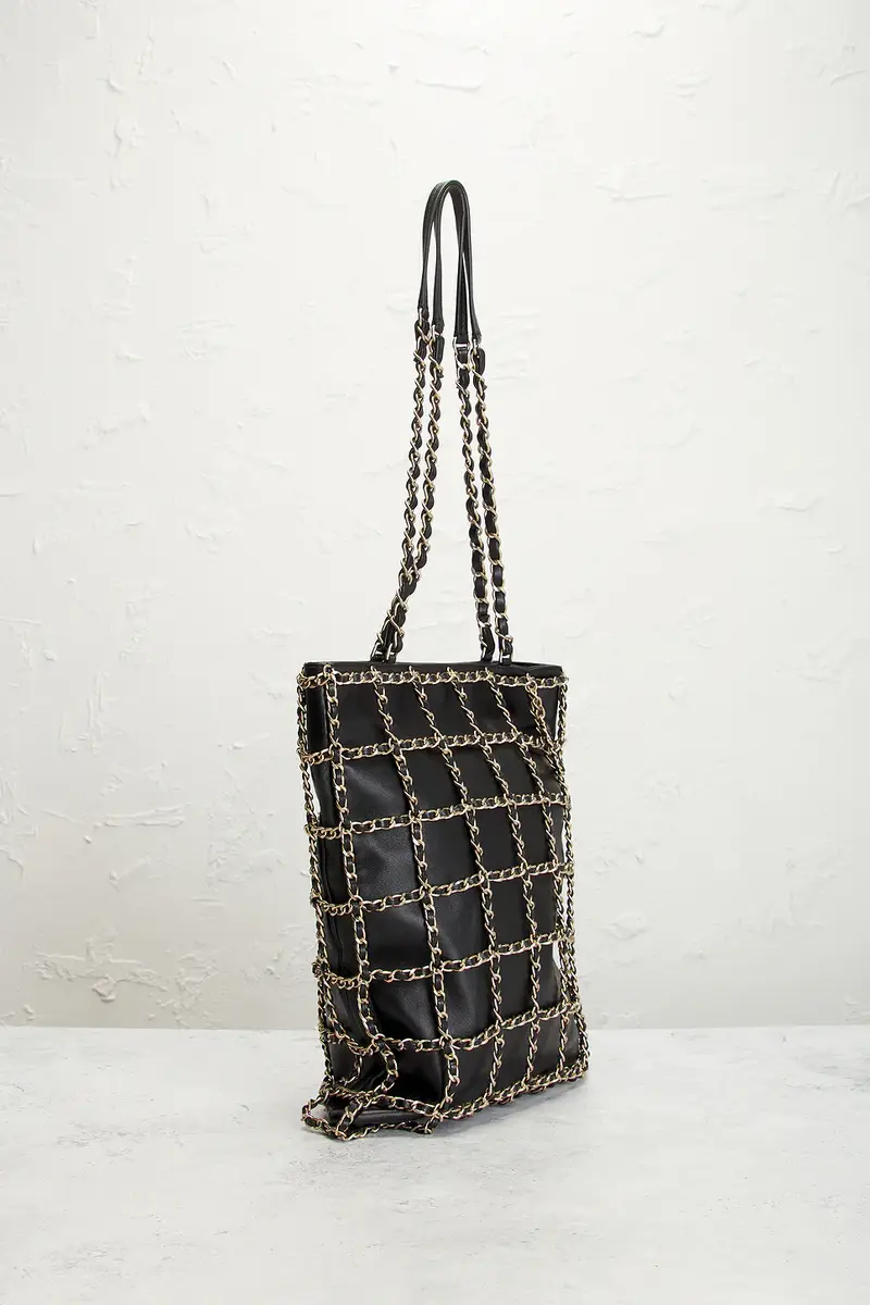 Chanel Chanel Lambskin Chain Frame Shopping Tote Bag | Thumbnail 4 Chanel Chanel Lambskin Chain Frame Shopping Tote Bag | Thumbnail 4