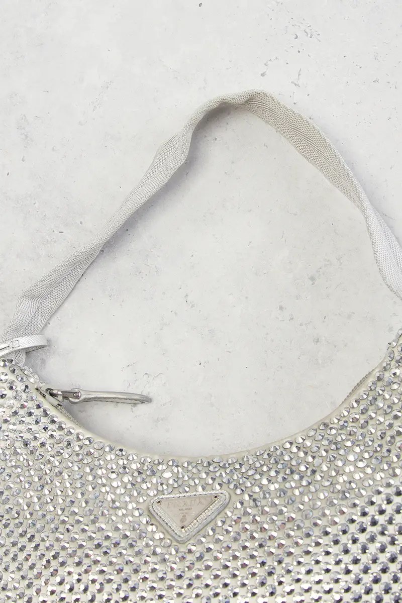 Prada Prada Satin Crystal Embellished Re-Edition 2000 Shoulder Bag | Thumbnail 8 Prada Prada Satin Crystal Embellished Re-Edition 2000 Shoulder Bag | Thumbnail 8