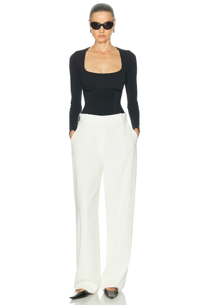 Fleur du Mal Scoop Neck Long Sleeve Bodysuit | Thumbnail 5