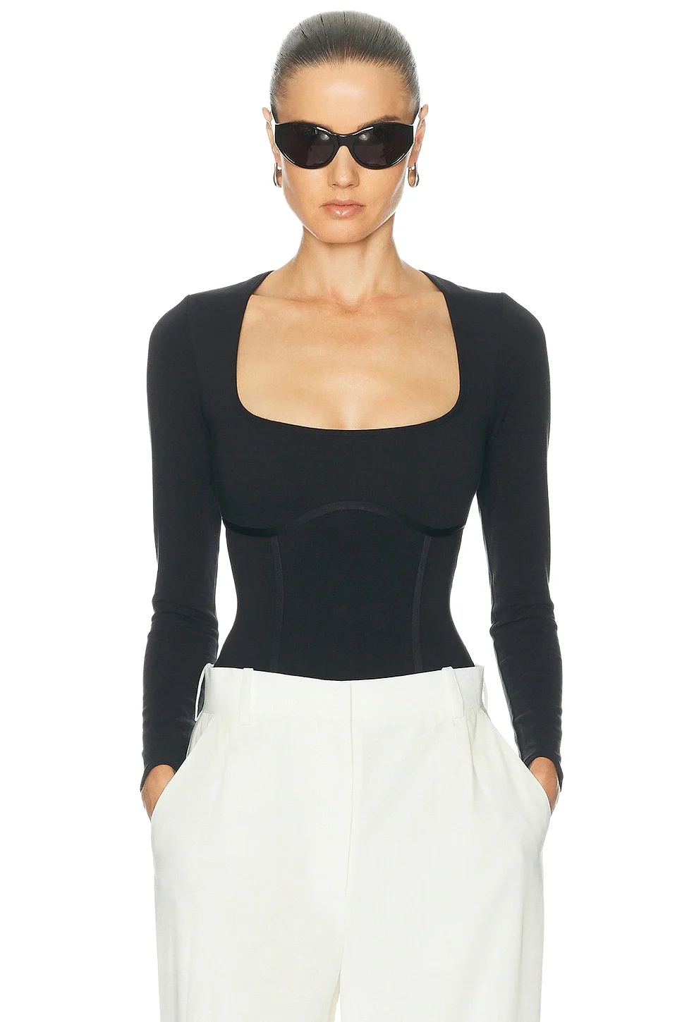 Scoop Neck Long Sleeve Bodysuit Scoop Neck Long Sleeve Bodysuit