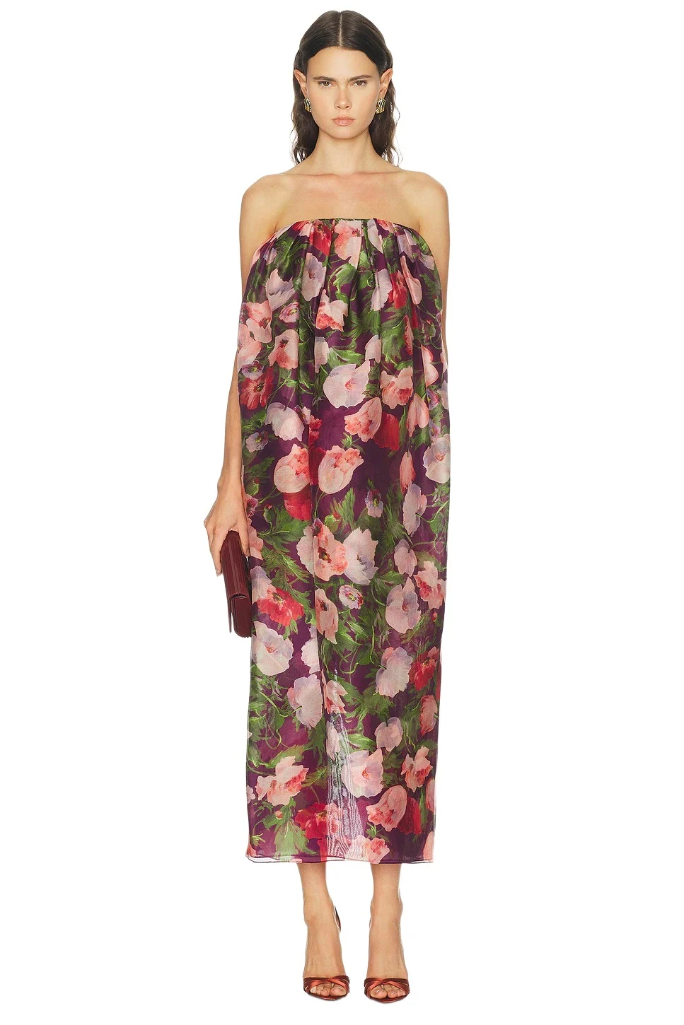 Carolina Herrera Draped Drop Waist Pegged Ankle Dress