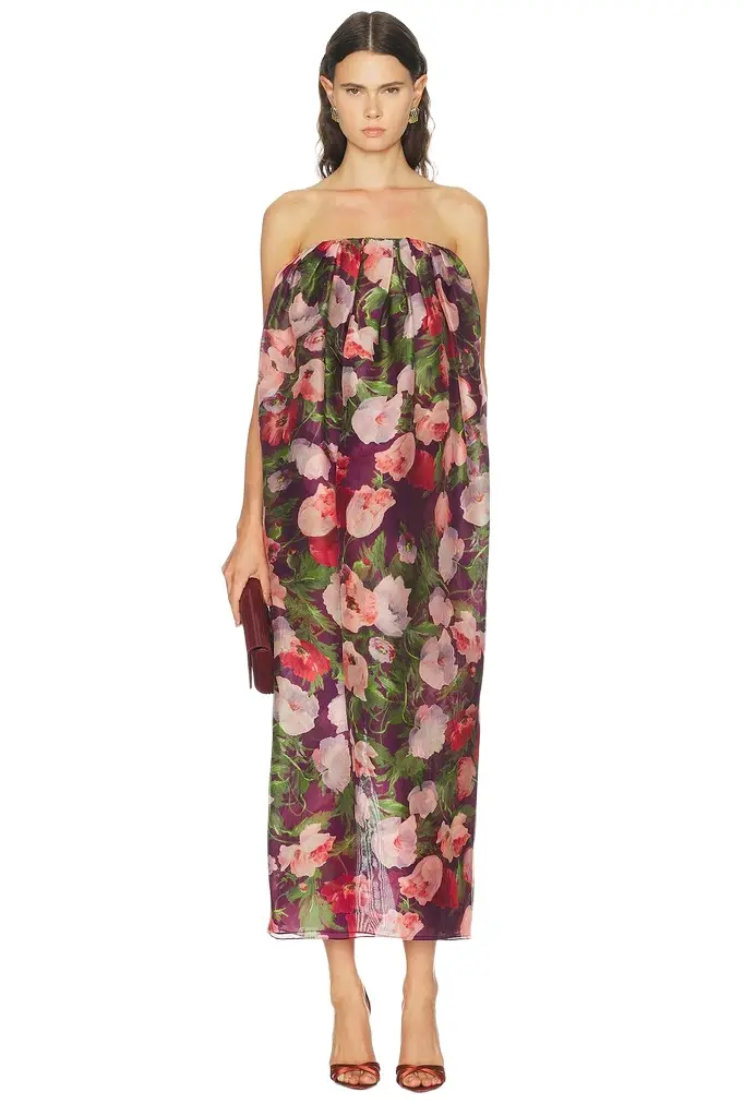 Carolina Herrera Draped Drop Waist Pegged Ankle Dress