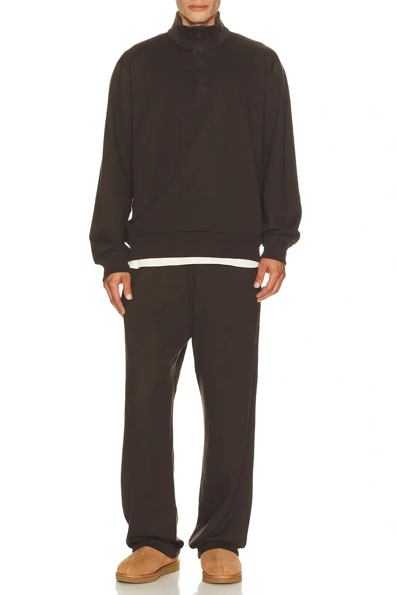 REIGNING CHAMP Midweight Terry Standard Button Mockneck | Thumbnail 3