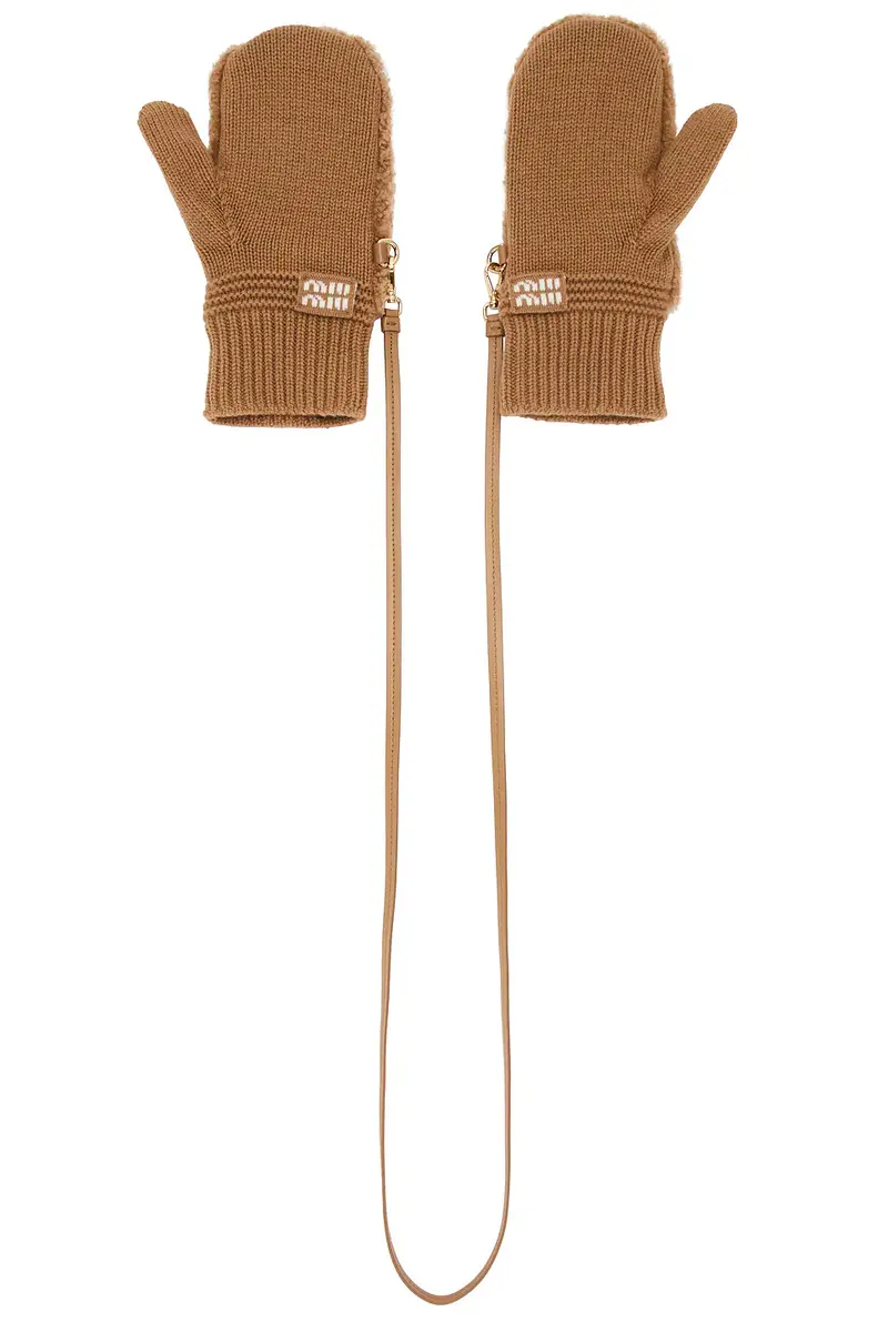 Miu Miu Cashmere Wool Montone Gloves | Thumbnail 2 Miu Miu Cashmere Wool Montone Gloves | Thumbnail 2