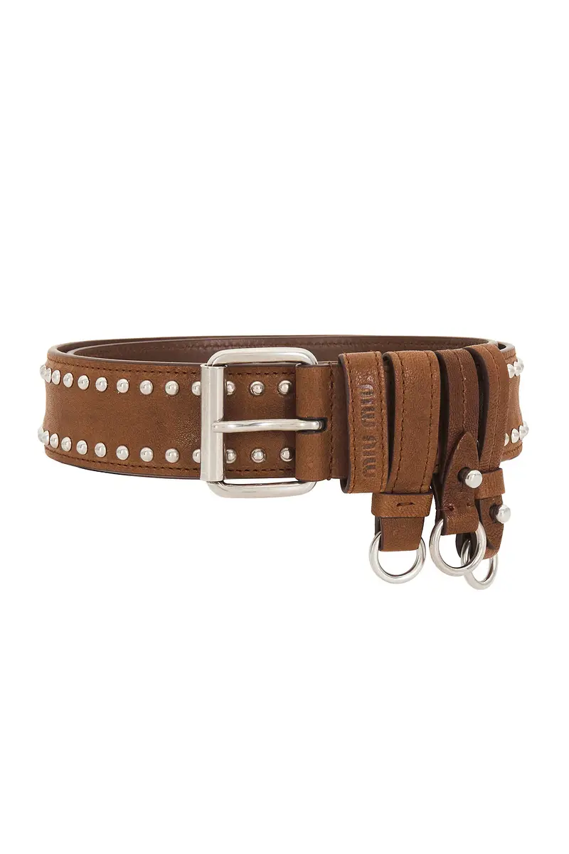 Miu Miu Nappa Aviator Borchie Belt | Thumbnail 3