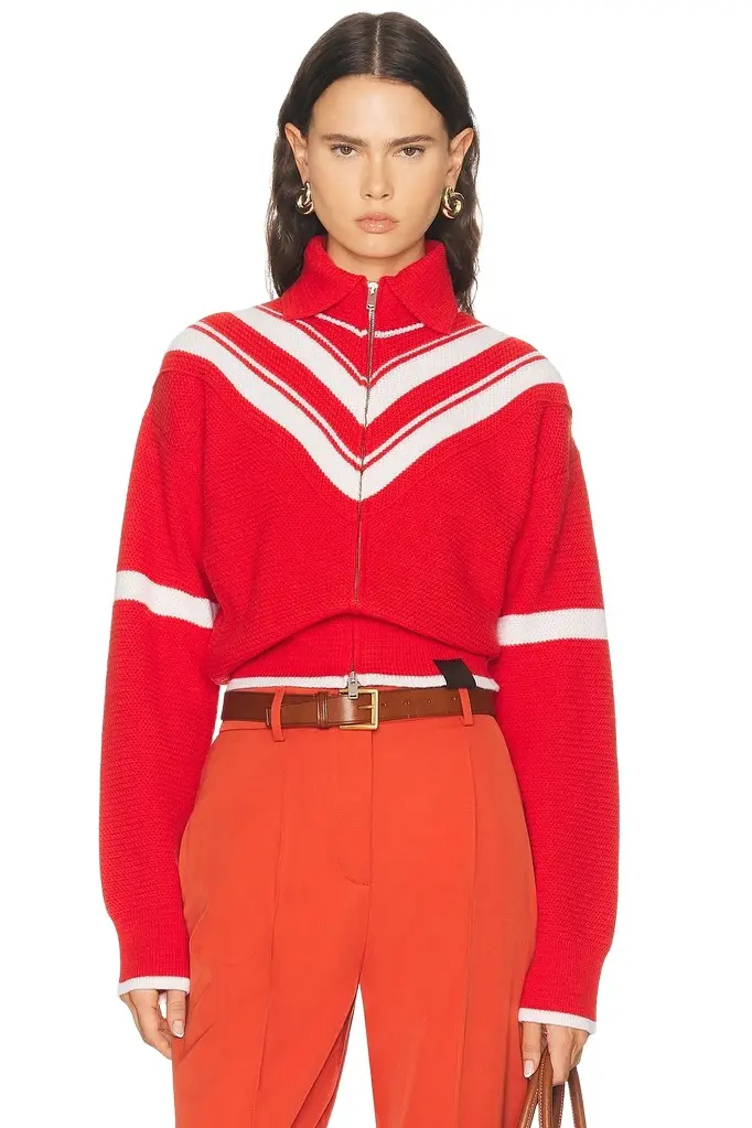 Stella McCartney Sporty 80's Wool Knit Zip Jacket