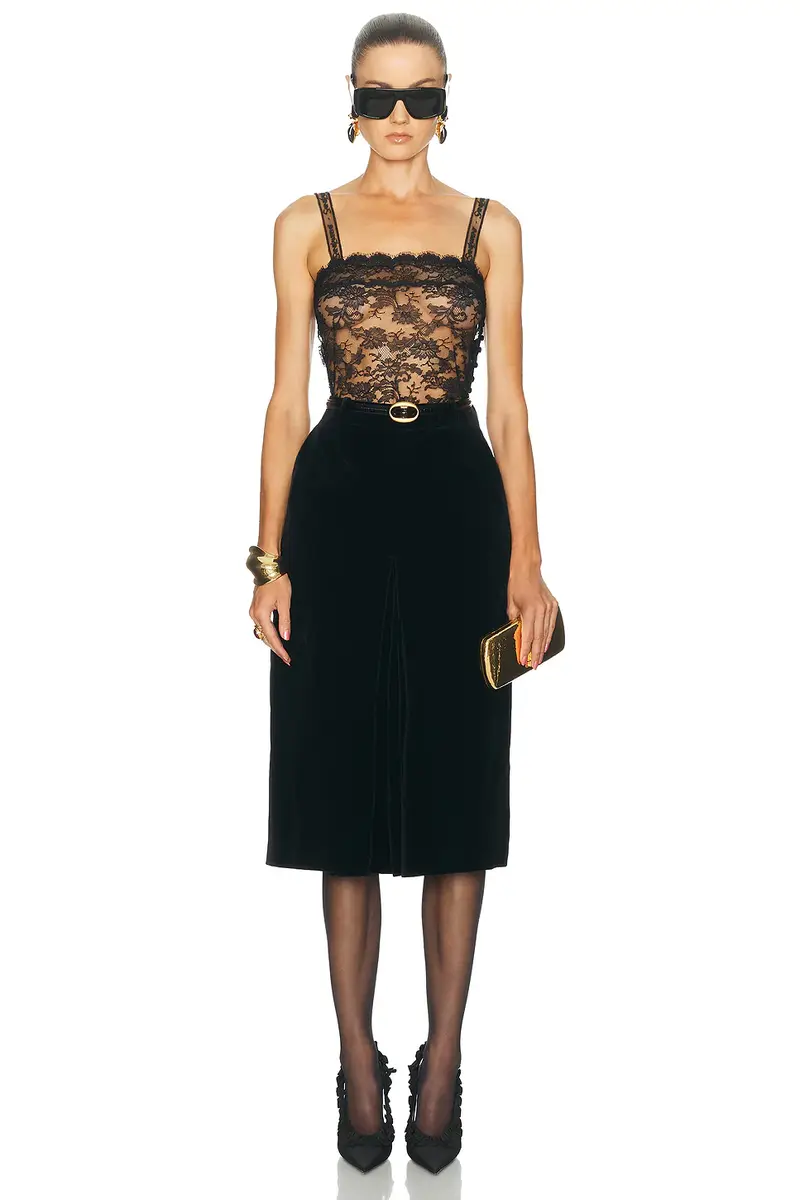 Saint Laurent Sheer Lace Top | Thumbnail 4 Saint Laurent Sheer Lace Top | Thumbnail 4