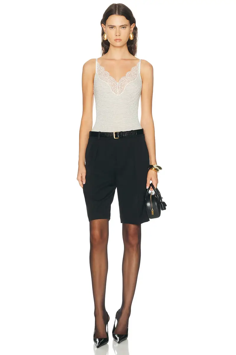 Saint Laurent Lace Striped Tank Top | Thumbnail 4 Saint Laurent Lace Striped Tank Top | Thumbnail 4