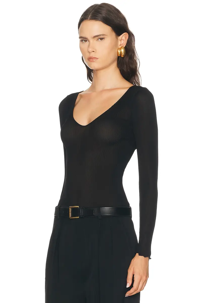 Saint Laurent Cassandre V Neck Top | Thumbnail 2 Saint Laurent Cassandre V Neck Top | Thumbnail 2