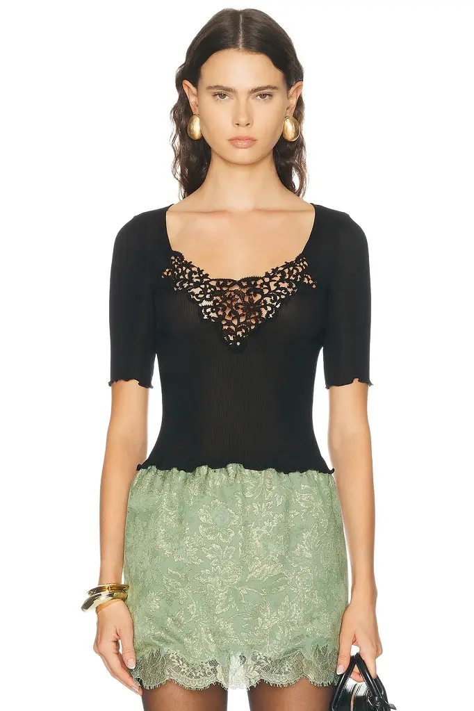 Lacy Short Sleeve Top Lacy Short Sleeve Top