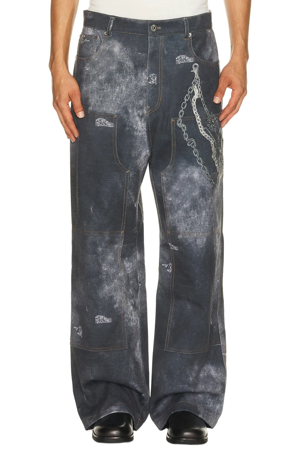 We11Done Trompe L'Oeil Denim Carpenter Pants
