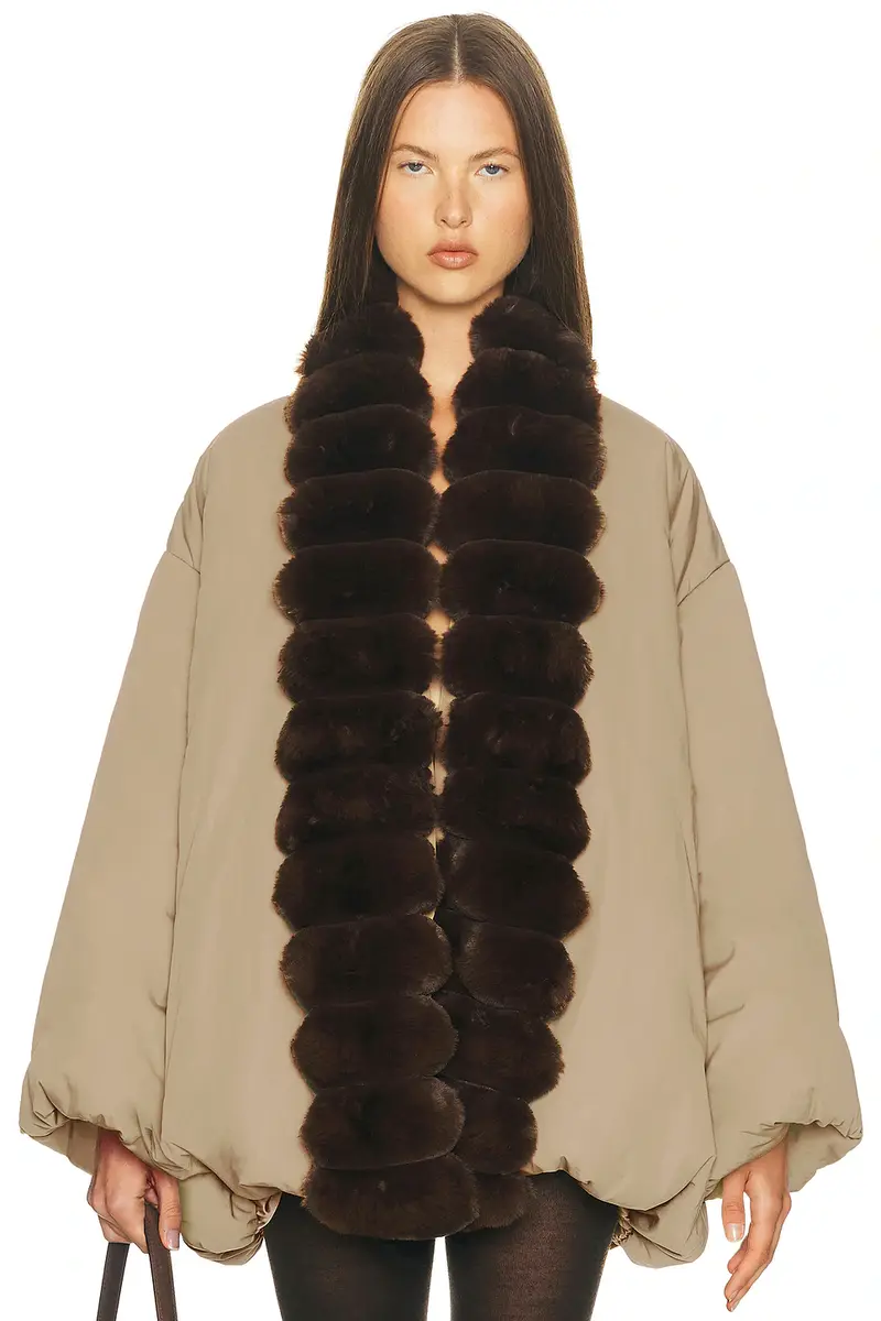 Helsa Bubble Puffer With Faux Fur | Thumbnail 2 Helsa Bubble Puffer With Faux Fur | Thumbnail 2