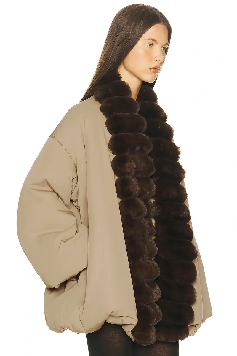 Helsa Bubble Puffer With Faux Fur | Thumbnail 3 Helsa Bubble Puffer With Faux Fur | Thumbnail 3