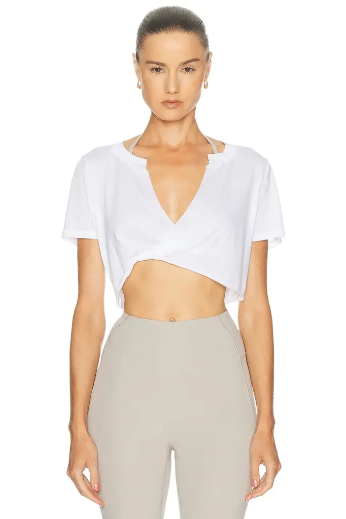 Performance Cotton V Neck Crop Top Performance Cotton V Neck Crop Top