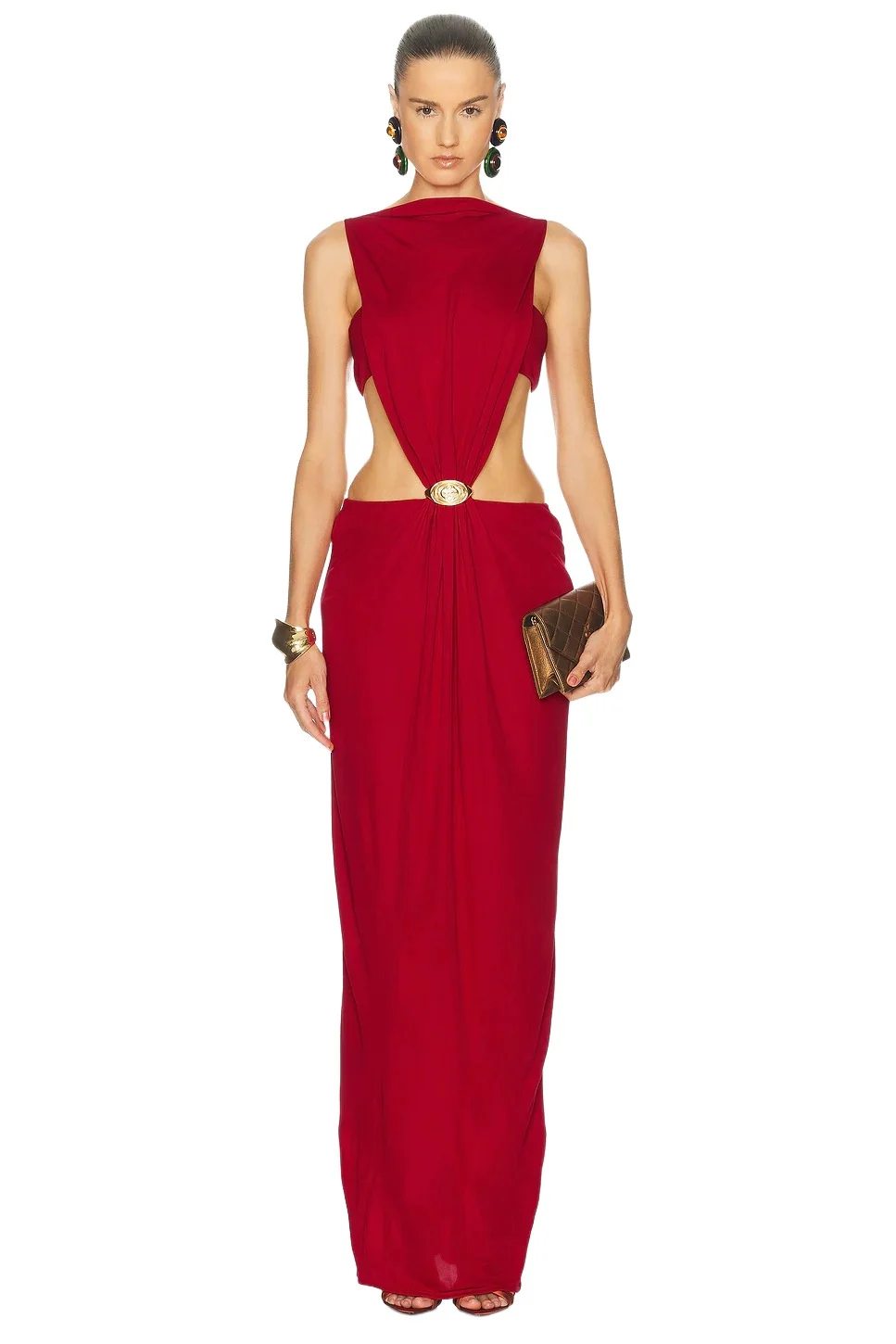 Casablanca Jersey Cut Out Maxi Dress