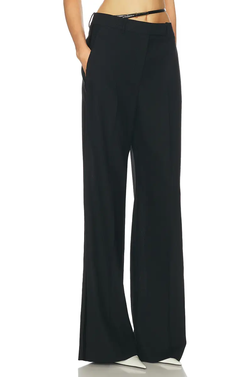 Tom Ford Sharp Slanted Belted Tuxedo Wide Leg Pant | Thumbnail 2 Tom Ford Sharp Slanted Belted Tuxedo Wide Leg Pant | Thumbnail 2