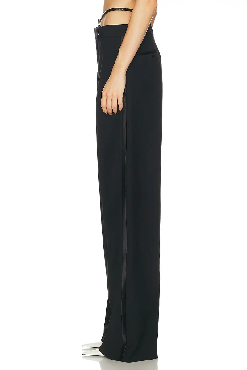 Tom Ford Sharp Slanted Belted Tuxedo Wide Leg Pant | Thumbnail 3 Tom Ford Sharp Slanted Belted Tuxedo Wide Leg Pant | Thumbnail 3