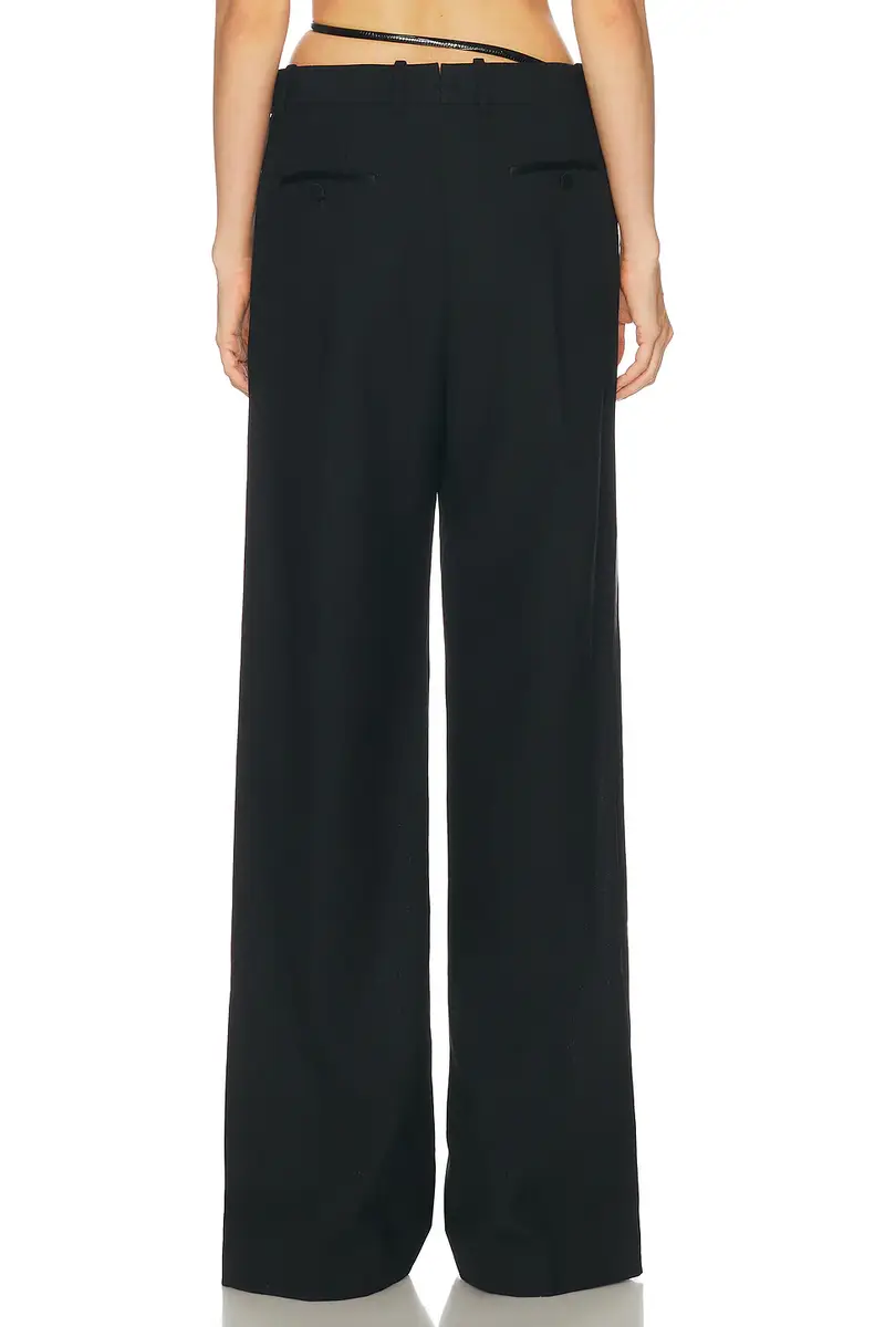 Tom Ford Sharp Slanted Belted Tuxedo Wide Leg Pant | Thumbnail 4 Tom Ford Sharp Slanted Belted Tuxedo Wide Leg Pant | Thumbnail 4