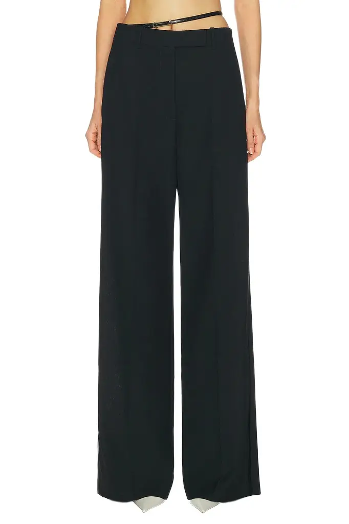 Sharp Slanted Belted Tuxedo Wide Leg Pant Sharp Slanted Belted Tuxedo Wide Leg Pant