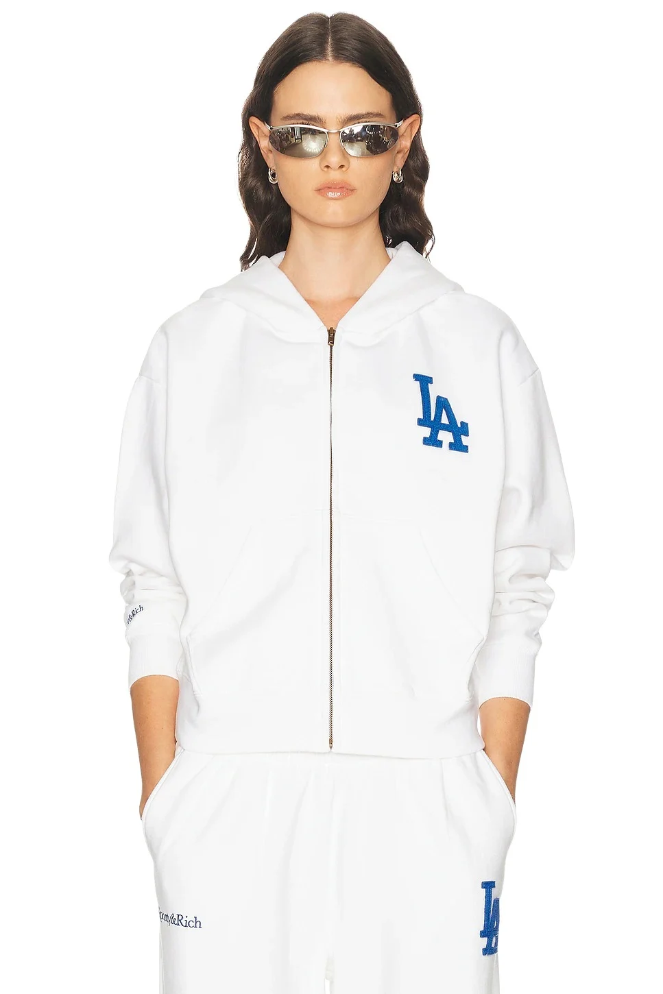 Sporty & Rich x Dodgers LA Serif Zip Hoodie