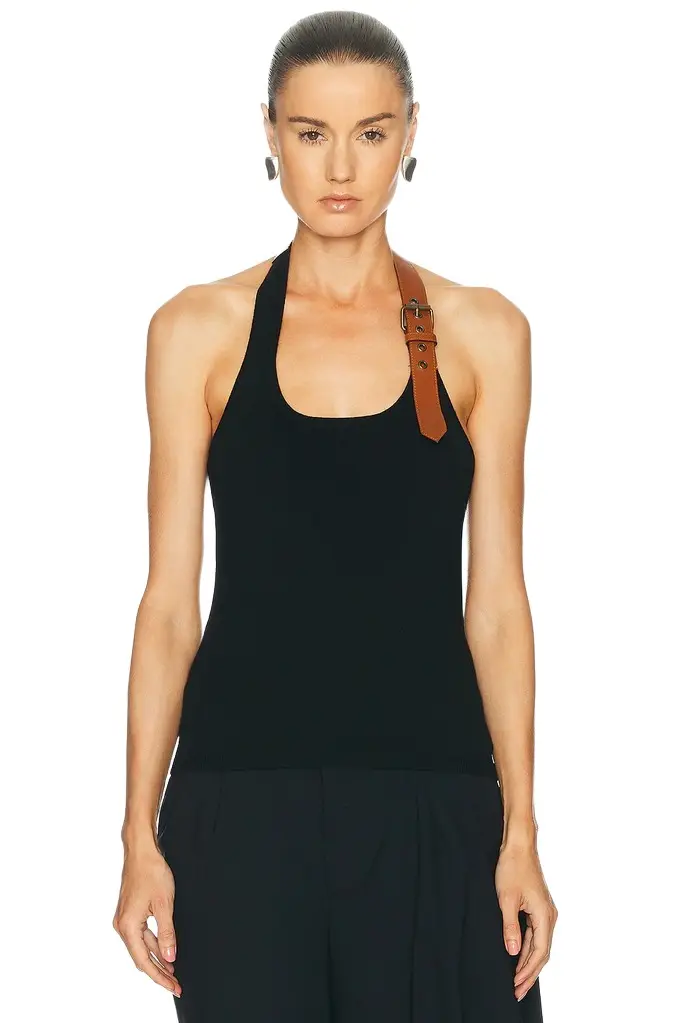 Leather Belt Knit Top Leather Belt Knit Top