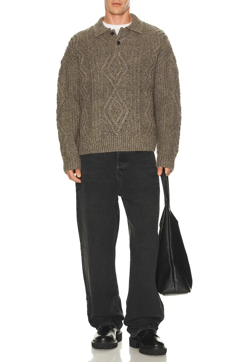 Frame Cable Polo Sweater | Thumbnail 3
