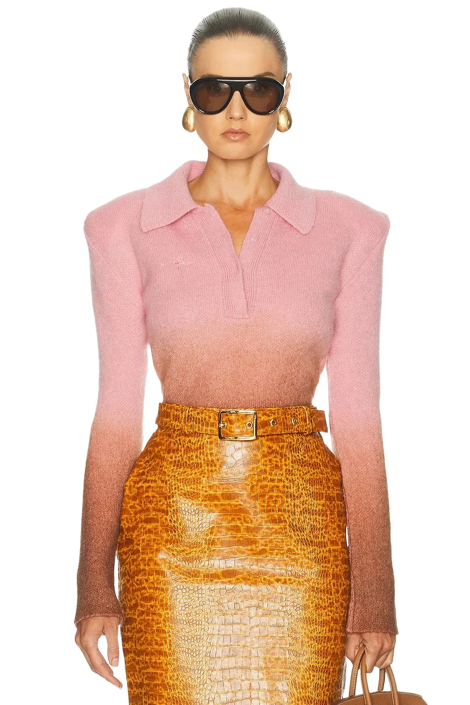 Rowen Rose Long Sleeve Polo Top