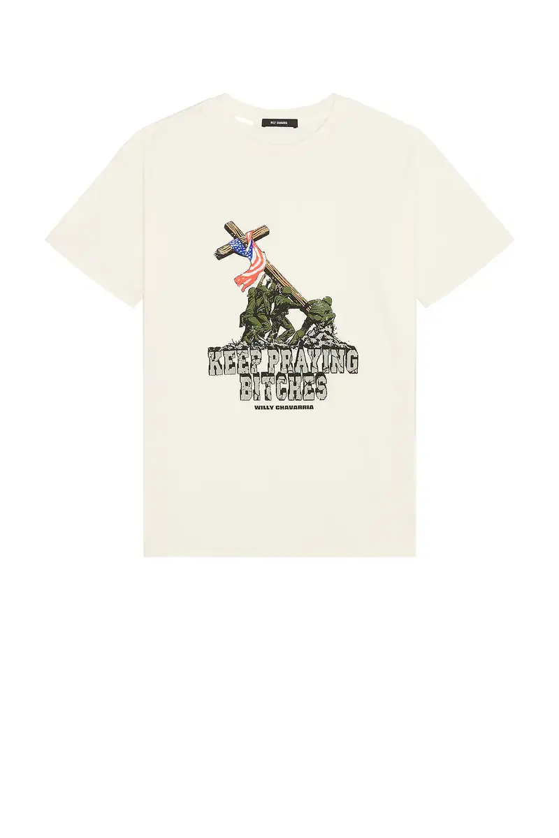 Willy Chavarria Keep Praying Bitches Easy Tee | Thumbnail 4