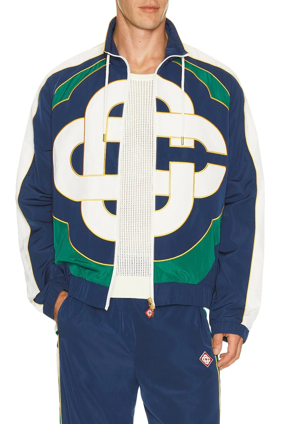 Casablanca Applique Colour Block Windbreaker Jacket