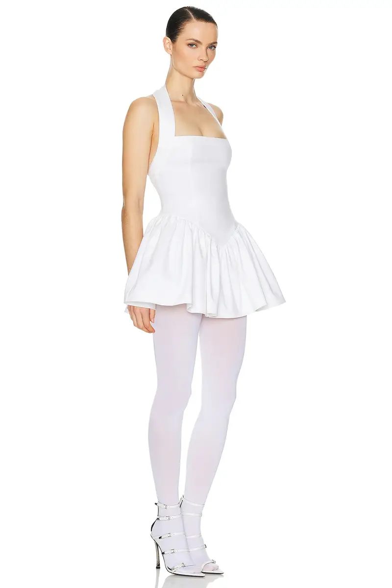 Helsa Faille Halter Mini Dress | Thumbnail 2 Helsa Faille Halter Mini Dress | Thumbnail 2