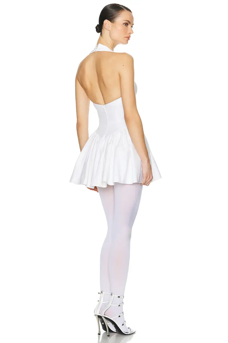 Helsa Faille Halter Mini Dress | Thumbnail 3 Helsa Faille Halter Mini Dress | Thumbnail 3