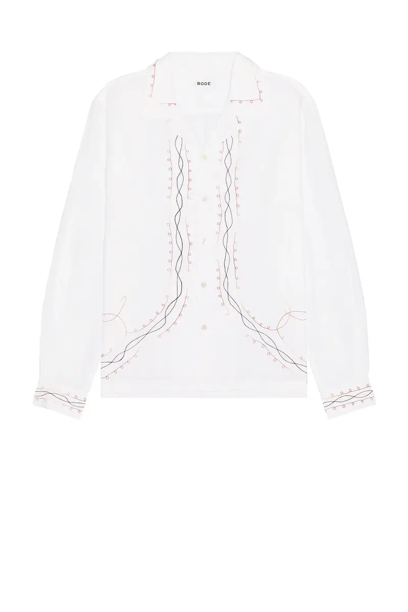 BODE Looped Chainstitch Long Sleeve Shirt | Thumbnail 4 BODE Looped Chainstitch Long Sleeve Shirt | Thumbnail 4