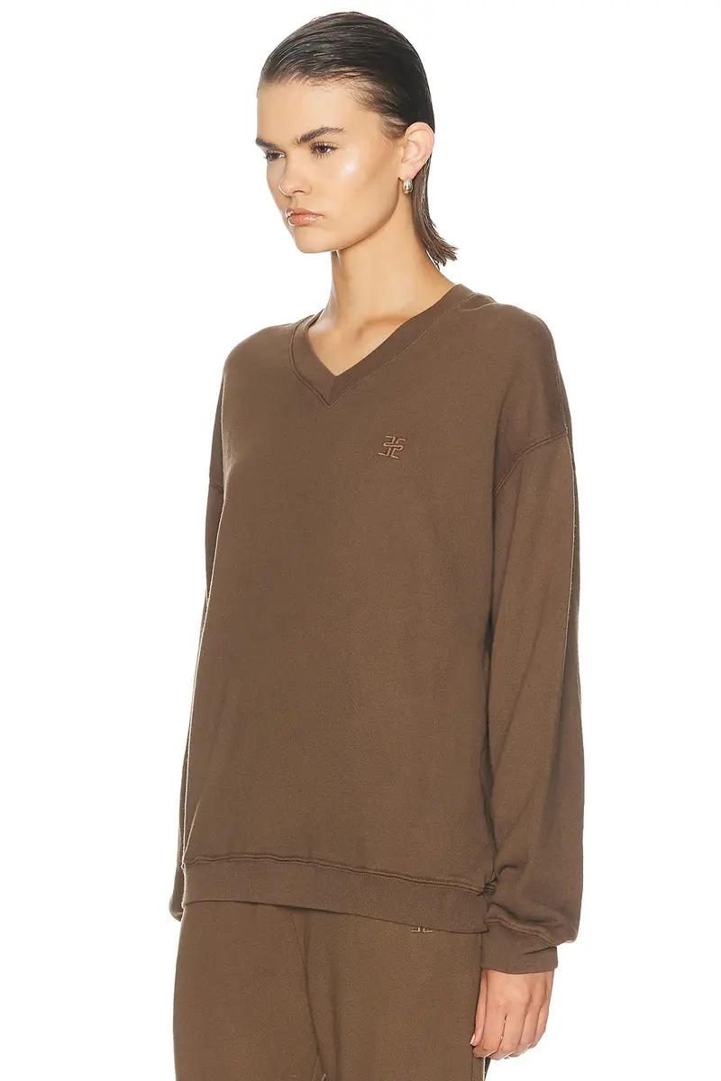 ÉTERNE Oversized French Terry V Neck Sweatshirt | Thumbnail 2 ÉTERNE Oversized French Terry V Neck Sweatshirt | Thumbnail 2