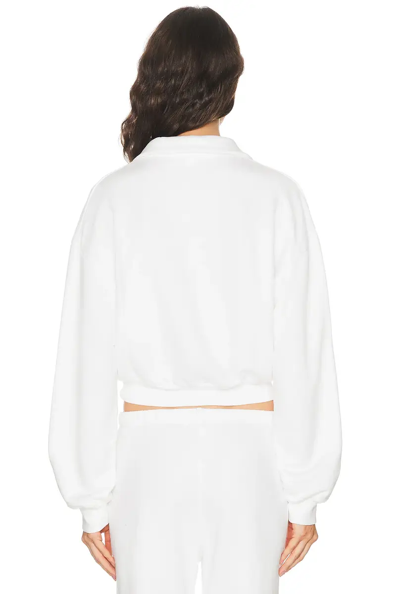 ÉTERNE Cropped French Terry Polo Sweatshirt | Thumbnail 3 ÉTERNE Cropped French Terry Polo Sweatshirt | Thumbnail 3