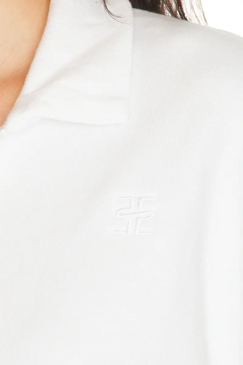 ÉTERNE Cropped French Terry Polo Sweatshirt | Thumbnail 5 ÉTERNE Cropped French Terry Polo Sweatshirt | Thumbnail 5
