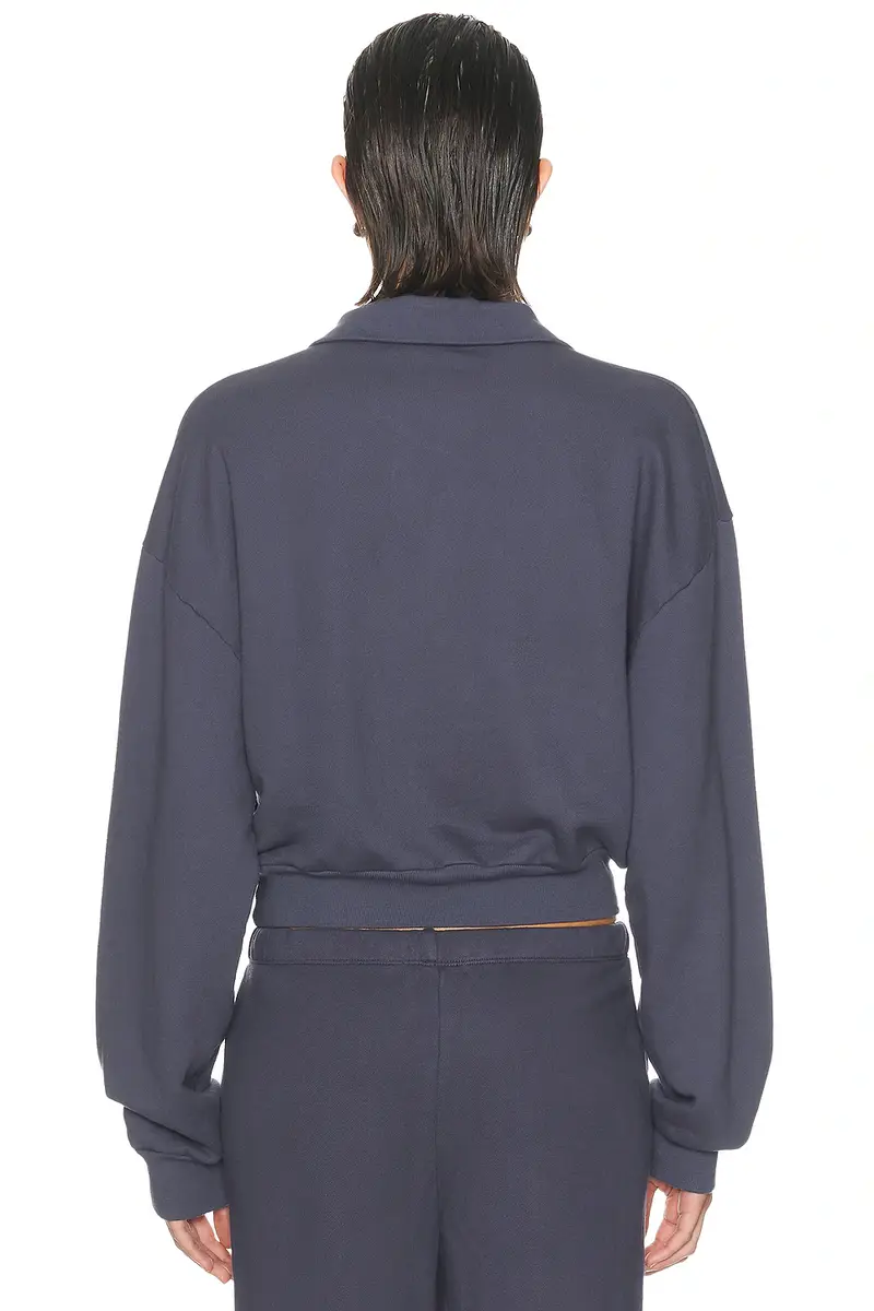 ÉTERNE Cropped French Terry Polo Sweatshirt | Thumbnail 3 ÉTERNE Cropped French Terry Polo Sweatshirt | Thumbnail 3
