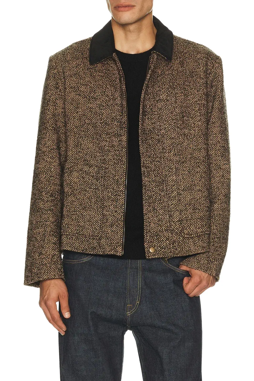 Percival Herringbone Boxy Cropped Jacket