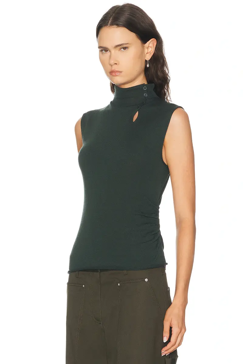 Helmut Lang Button Sleeveless Top | Thumbnail 2 Helmut Lang Button Sleeveless Top | Thumbnail 2