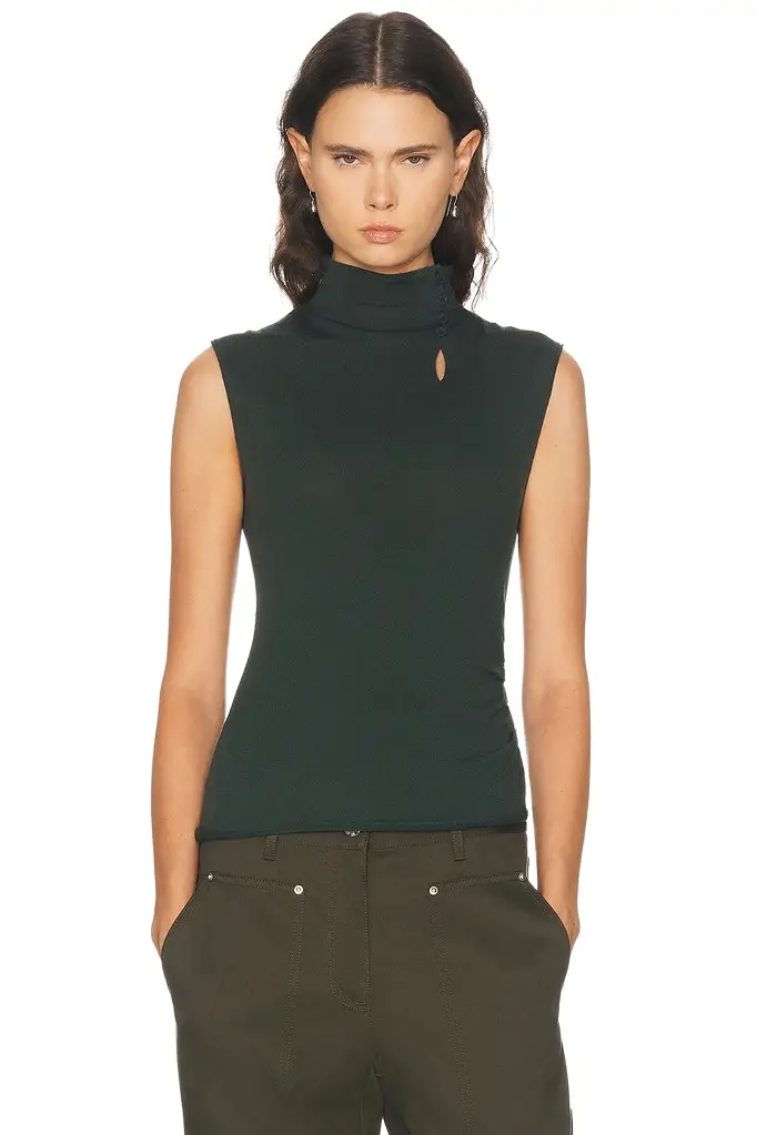 Button Sleeveless Top