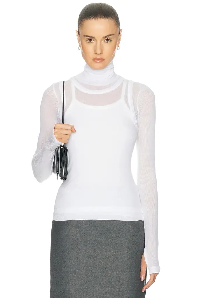 Layer Long Sleeve Neck Sheer